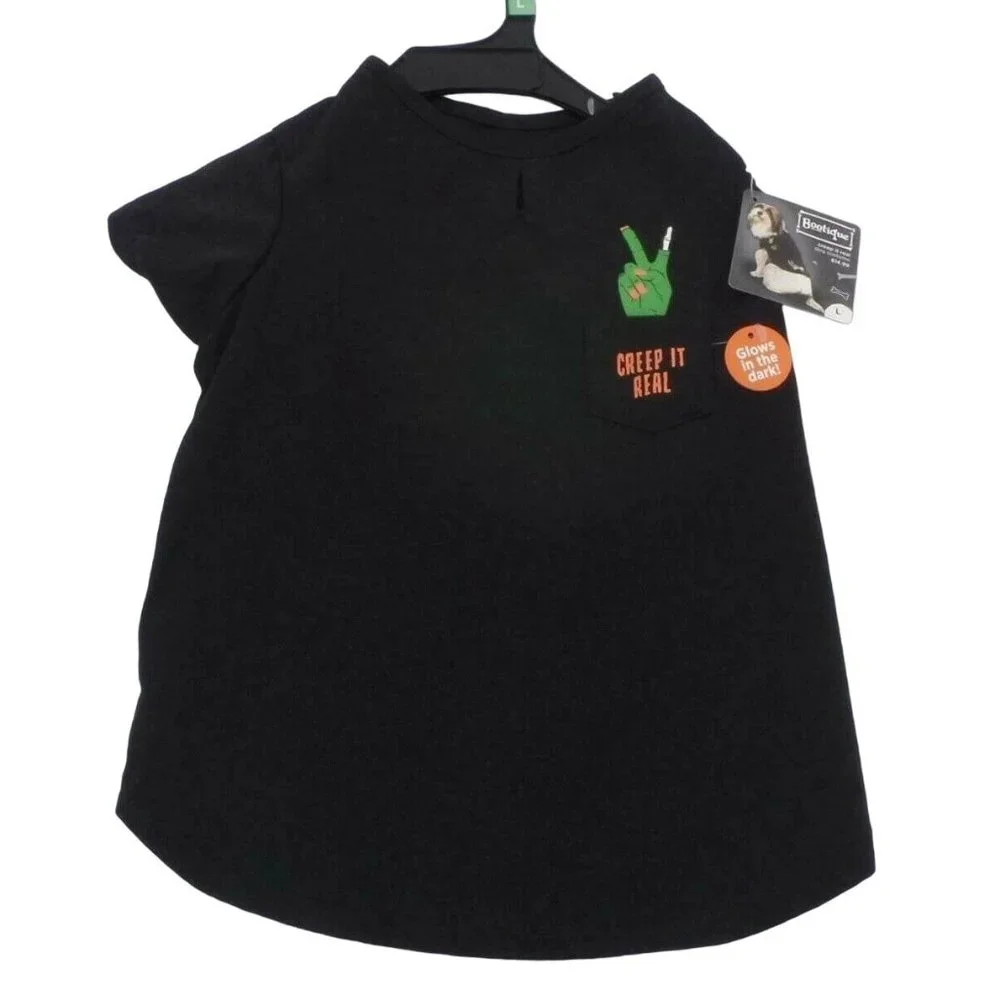 Bootique Creep it Real Pet/Dog Crewneck T-Shirt (XL) New (Halloween)